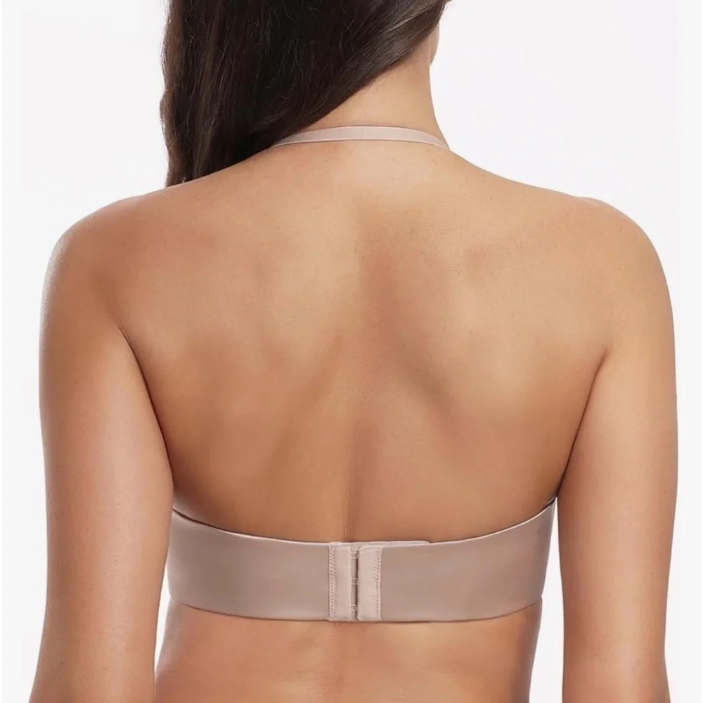 NWT HACI Deep Plunge Deep U Bra Strapless Push Up Demi Bras Seamless Underwire